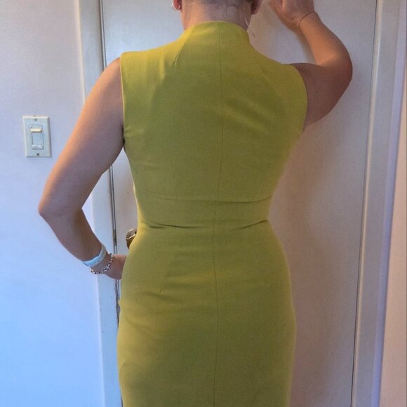 Calvin Klein Chartreuse Green Zipper Dress - Picture 3 of 4